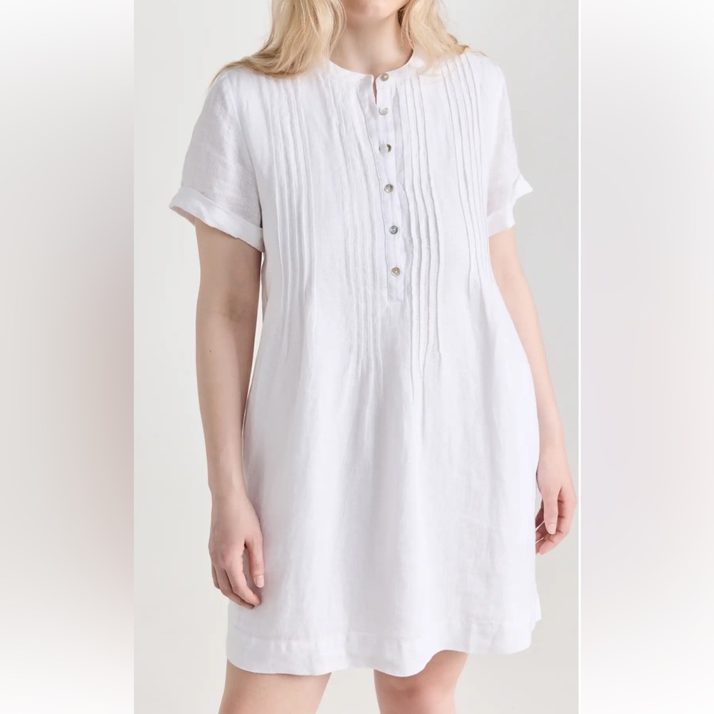 Faherty | White Gemina Basketweave Dress